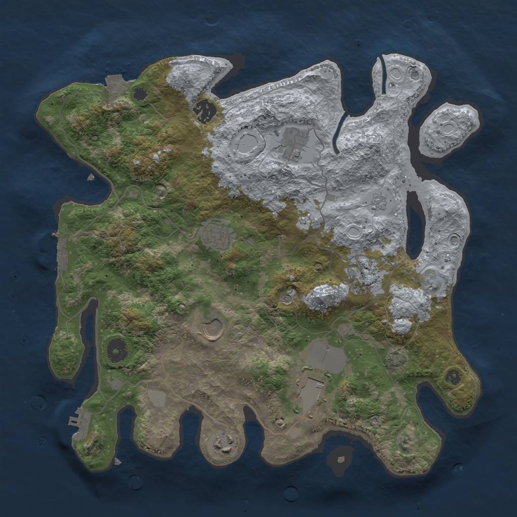 Rust Map: Procedural Map, Size: 3500, Seed: 1746896654, 15 Monuments