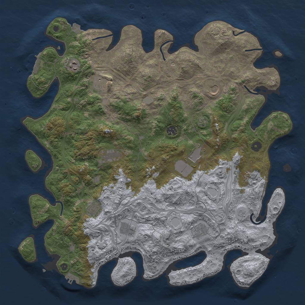 Rust Map: Procedural Map, Size: 4500, Seed: 999561769, 19 Monuments