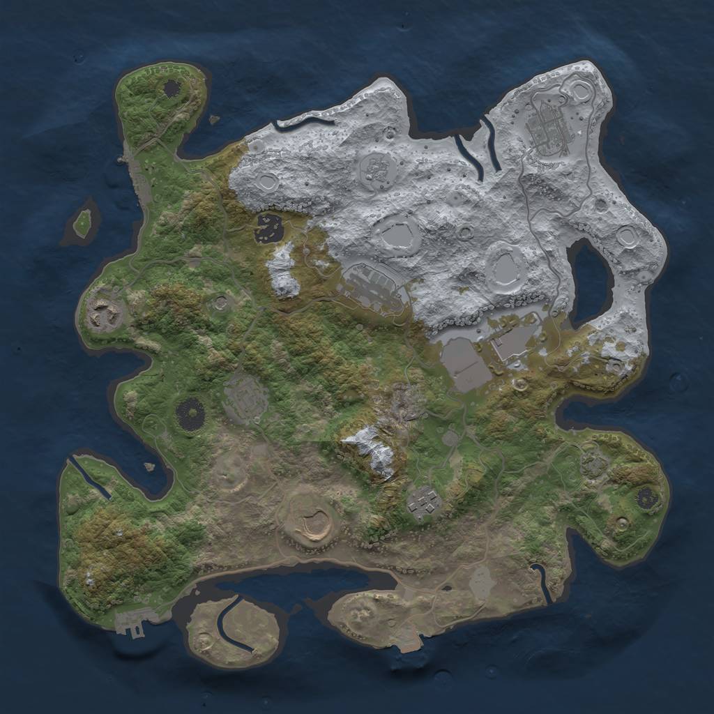 Rust Map: Procedural Map, Size: 3500, Seed: 1665577030, 16 Monuments