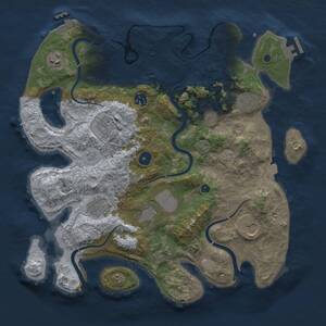 Thumbnail Rust Map: Procedural Map, Size: 3750, Seed: 33632, 16 Monuments