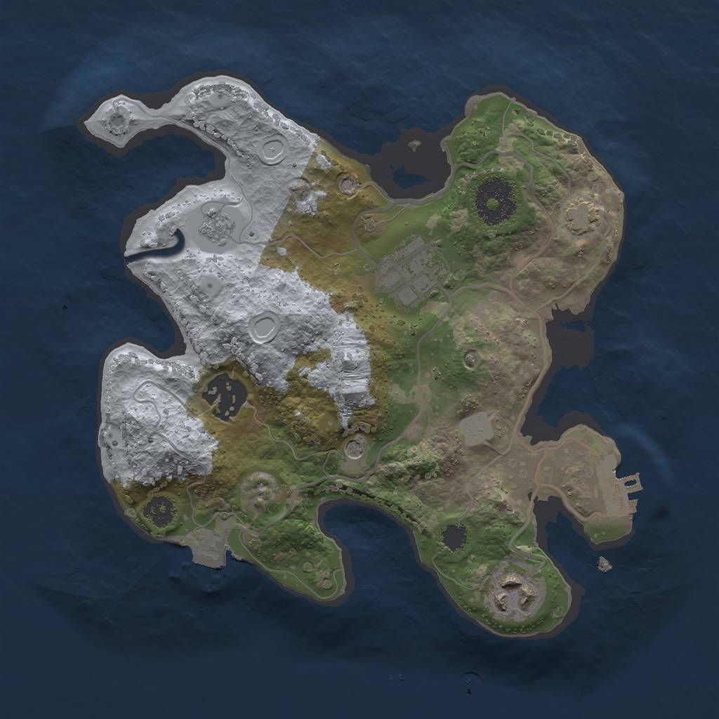 Rust Map: Procedural Map, Size: 2500, Seed: 49964150, 10 Monuments