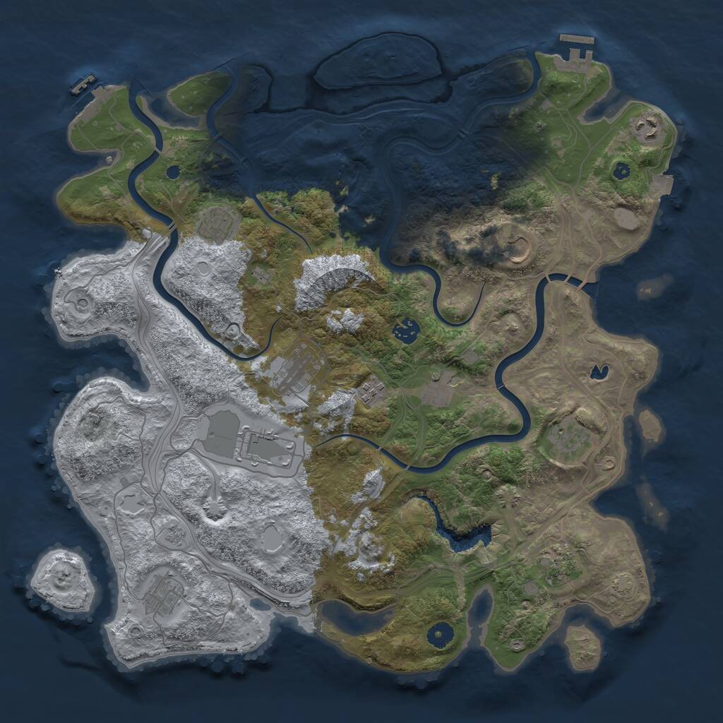 Rust Map: Procedural Map, Size: 4250, Seed: 515357502, 17 Monuments