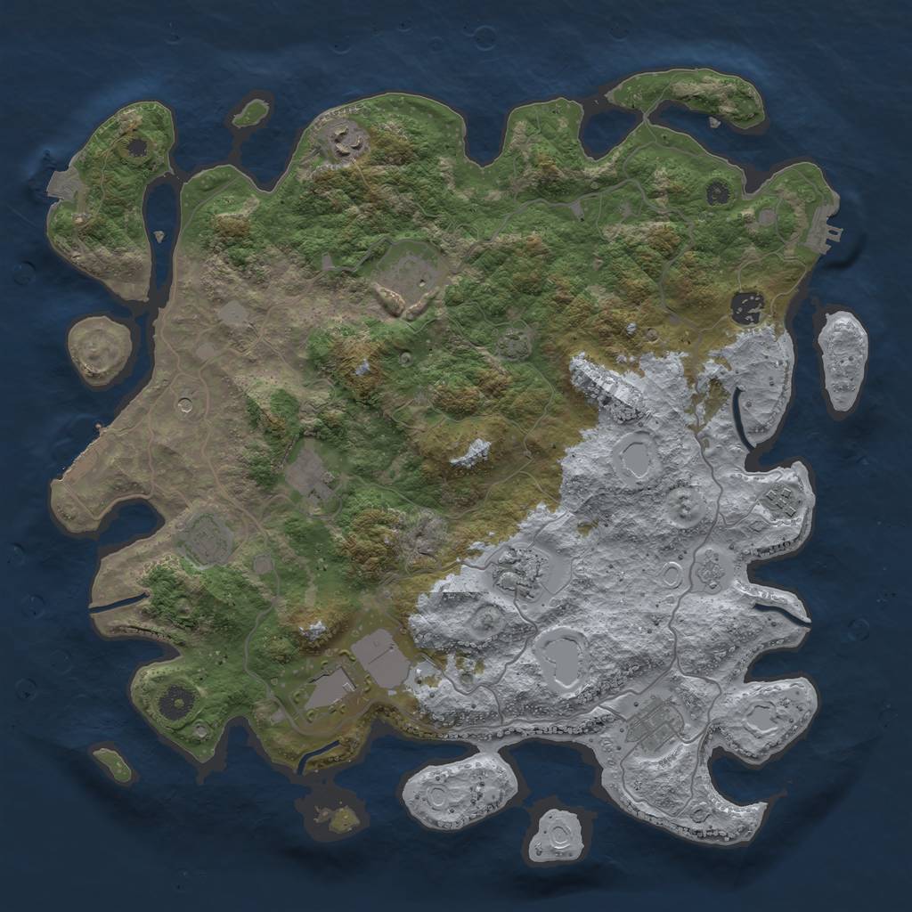 Rust Map: Procedural Map, Size: 4000, Seed: 380865392, 17 Monuments