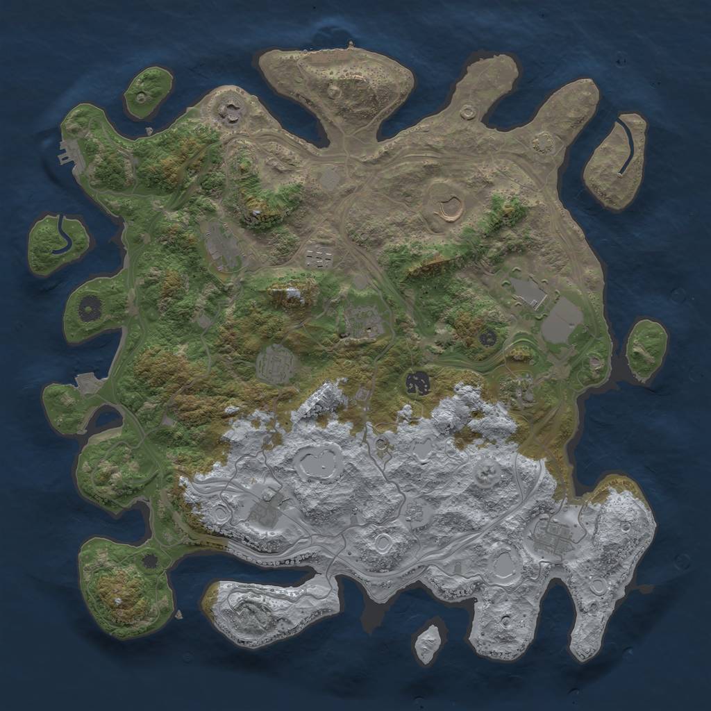 Rust Map: Procedural Map, Size: 4250, Seed: 505294474, 19 Monuments