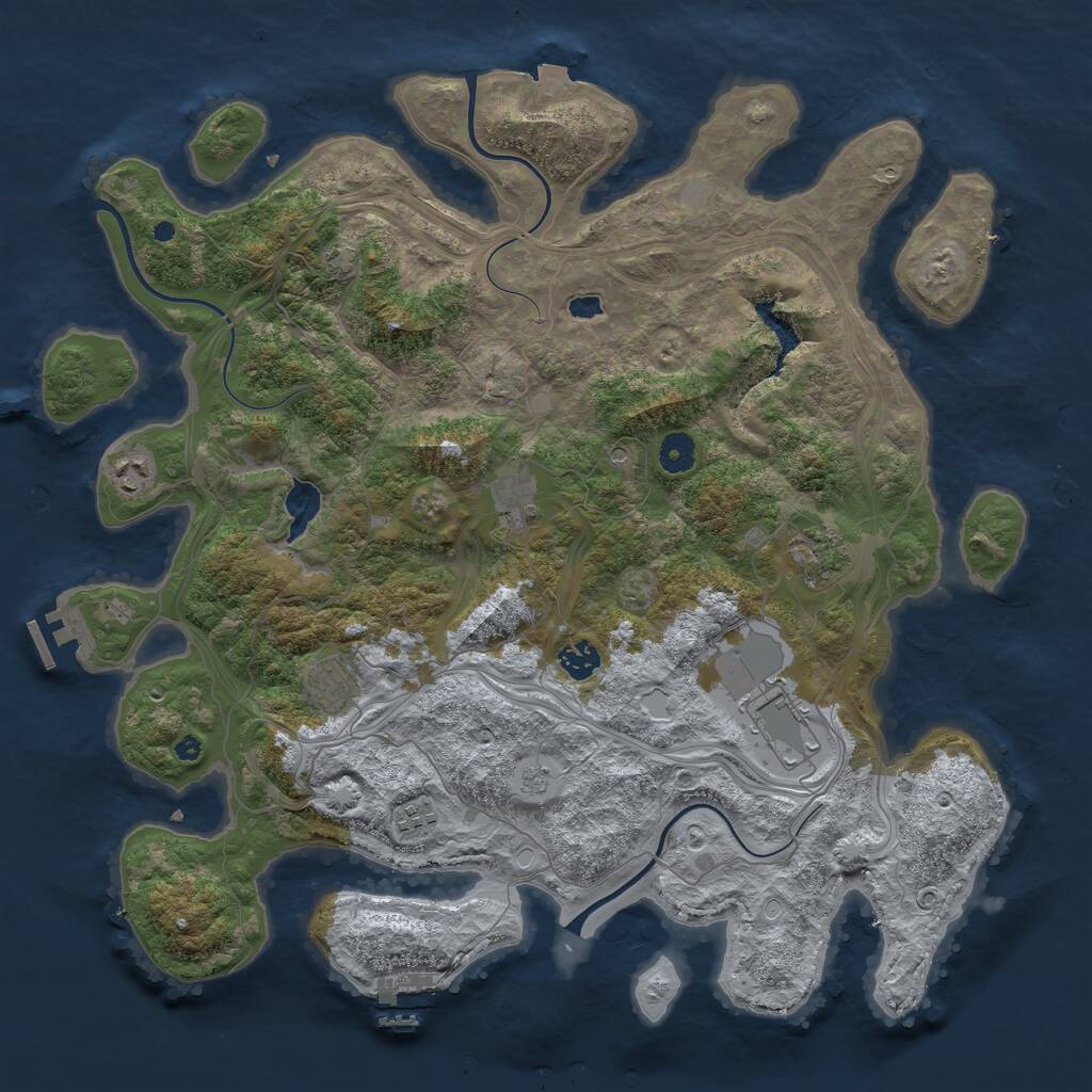 Rust Map: Procedural Map, Size: 4250, Seed: 505294474, 13 Monuments