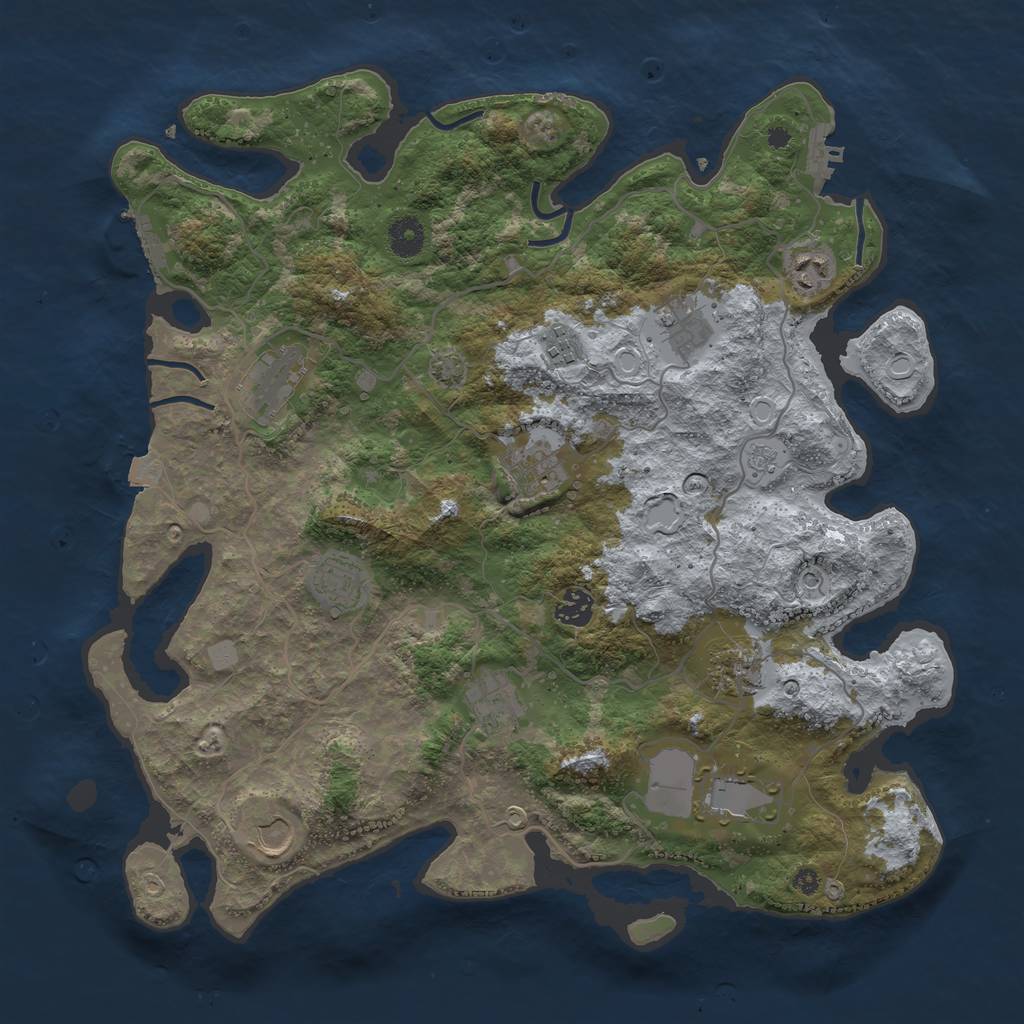 Rust Map: Procedural Map, Size: 4000, Seed: 1956838377, 19 Monuments