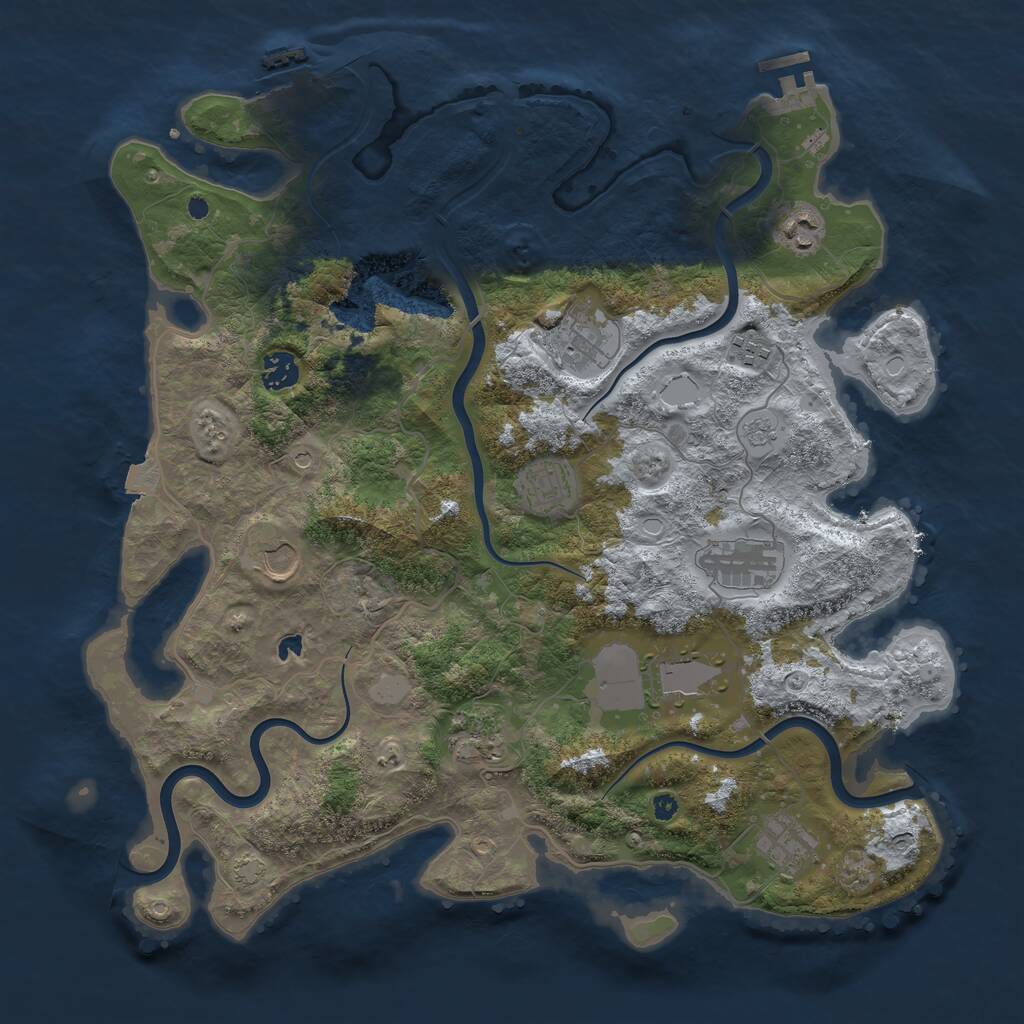 Rust Map: Procedural Map, Size: 4000, Seed: 1956838377, 16 Monuments