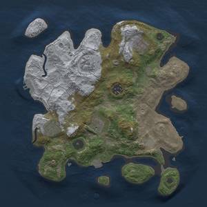 Thumbnail Rust Map: Procedural Map, Size: 3000, Seed: 399175715, 13 Monuments