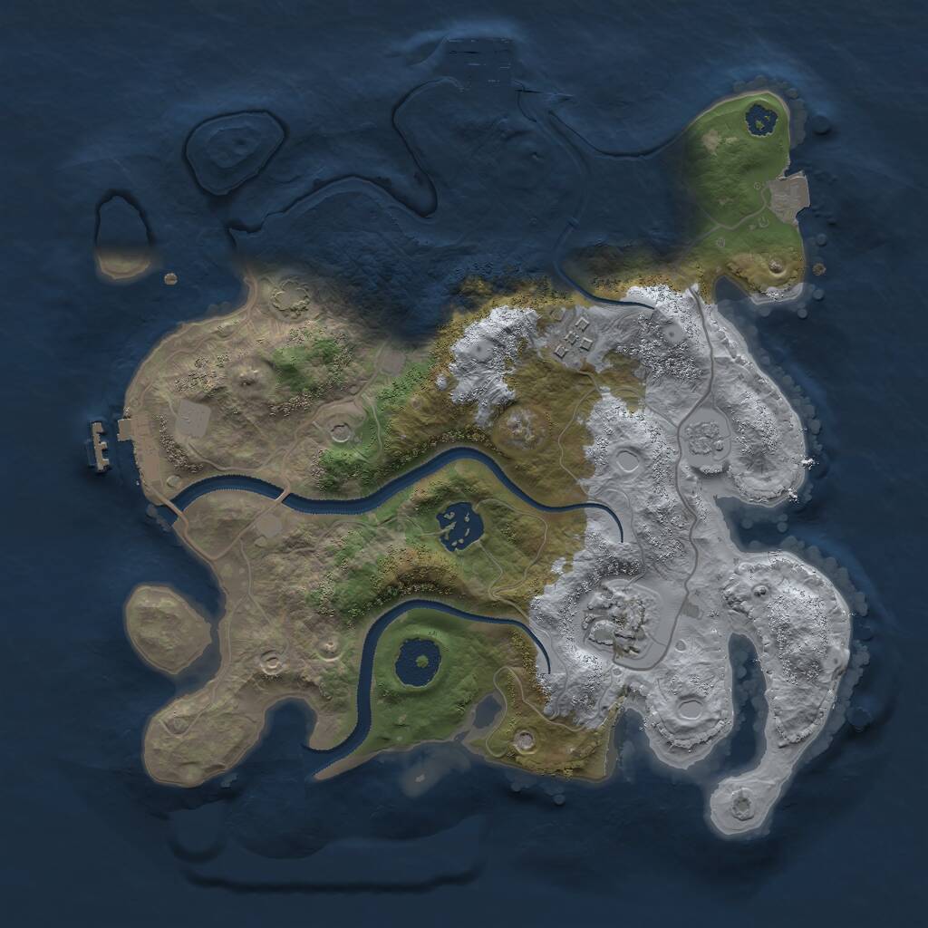 Rust Map: Procedural Map, Size: 3000, Seed: 3274685, 9 Monuments