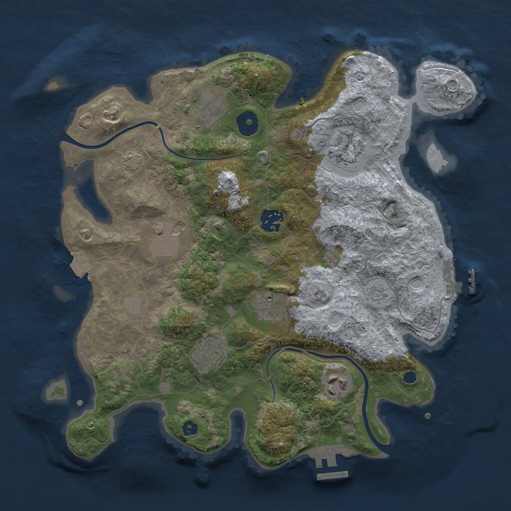 Rust Map: Procedural Map, Size: 3300, Seed: 1546065313, 12 Monuments