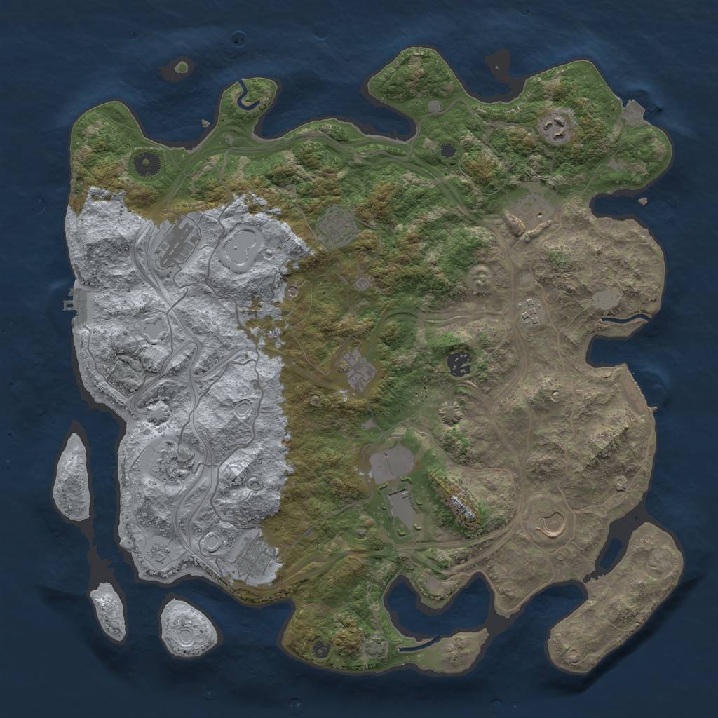 Rust Map: Procedural Map, Size: 4250, Seed: 707500043, 19 Monuments