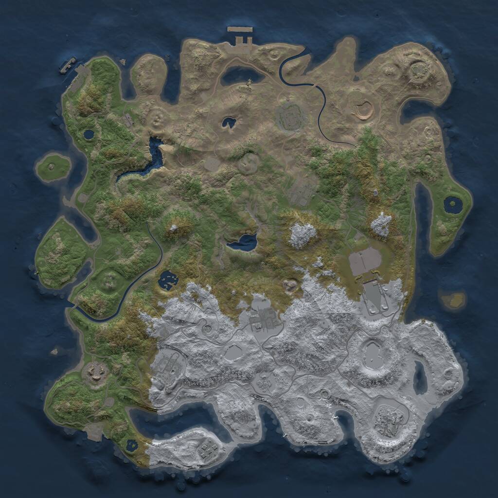 Rust Map: Procedural Map, Size: 4000, Seed: 581146129, 16 Monuments