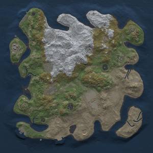 Thumbnail Rust Map: Procedural Map, Size: 3750, Seed: 933881, 18 Monuments