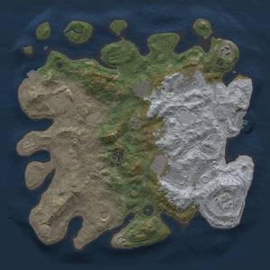 Thumbnail Rust Map: Procedural Map, Size: 3700, Seed: 45648565, 17 Monuments