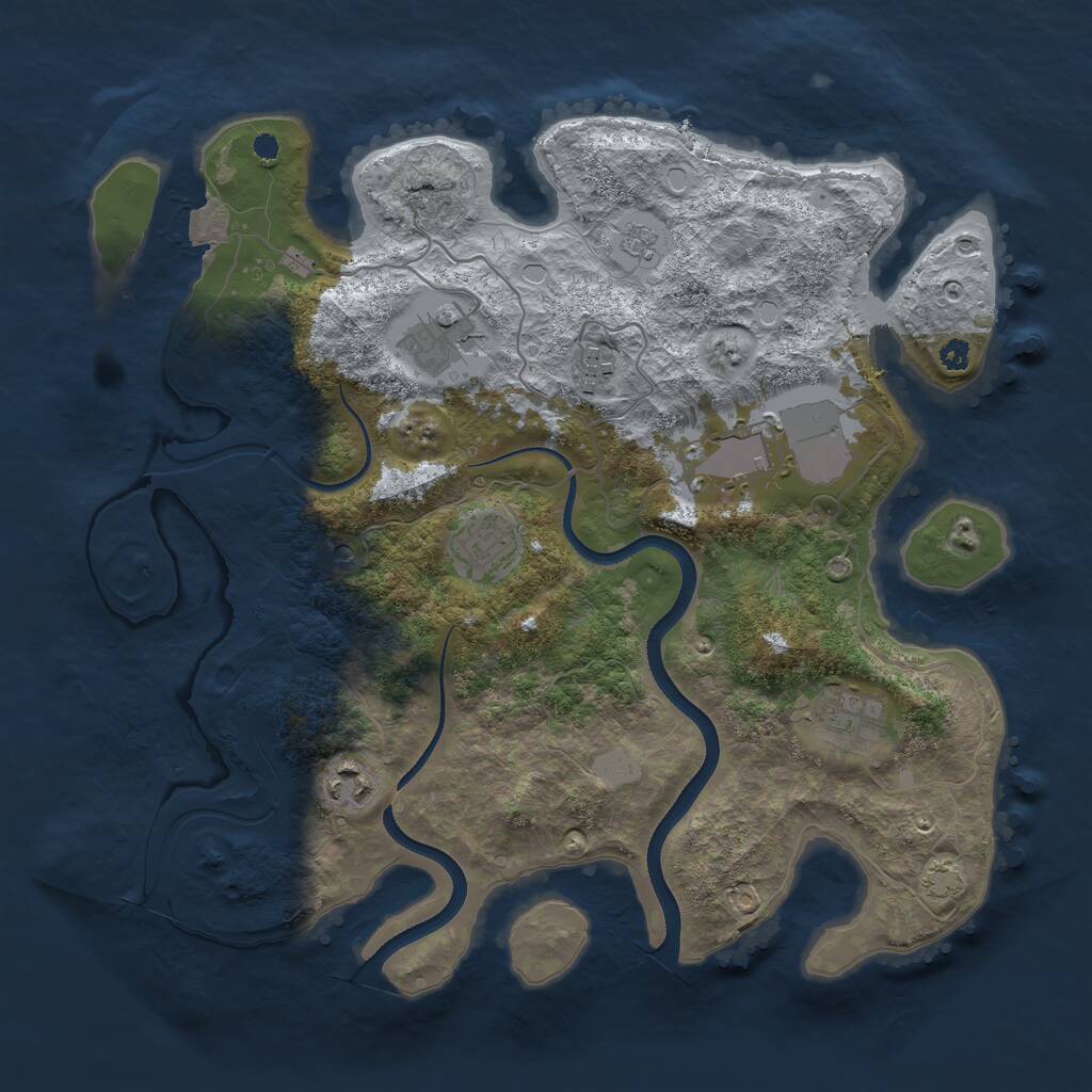 Rust Map: Procedural Map, Size: 3500, Seed: 1622852761, 10 Monuments
