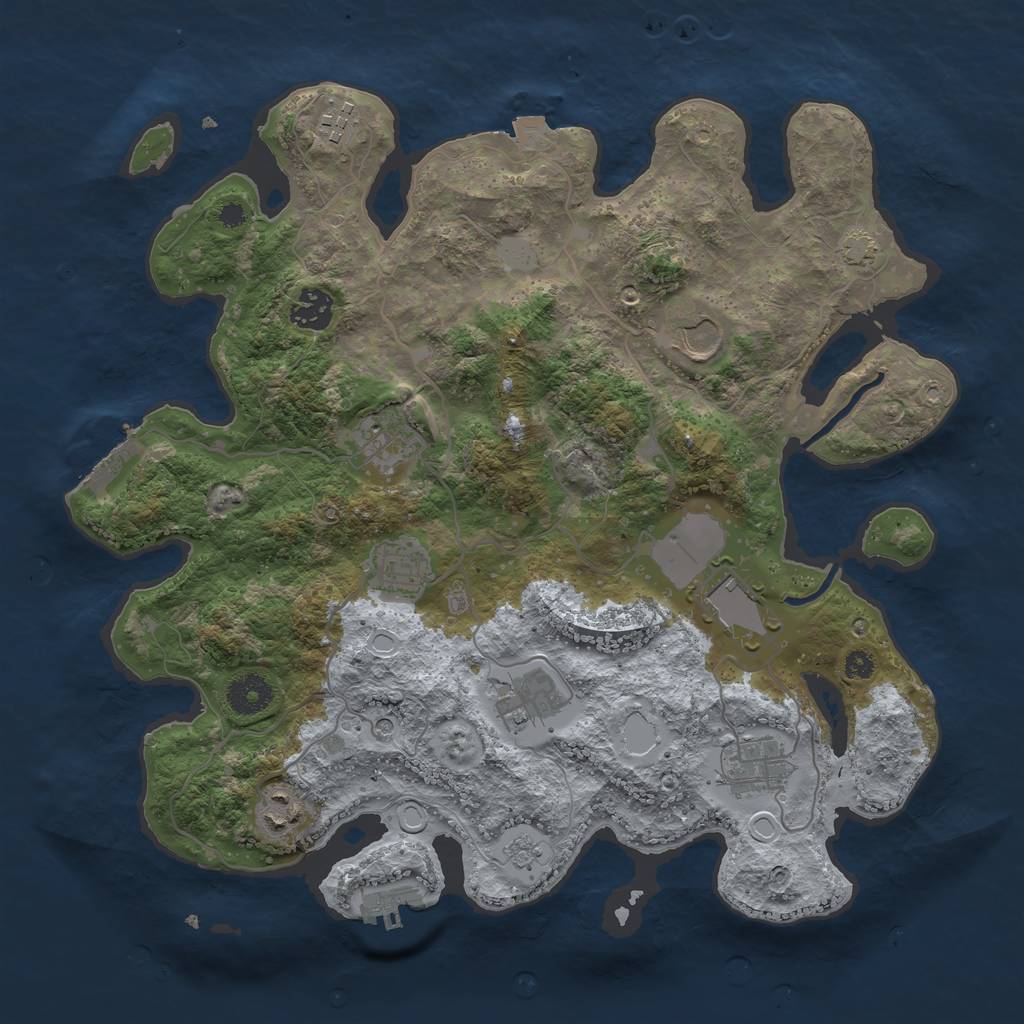 Rust Map: Procedural Map, Size: 3600, Seed: 90261445, 17 Monuments