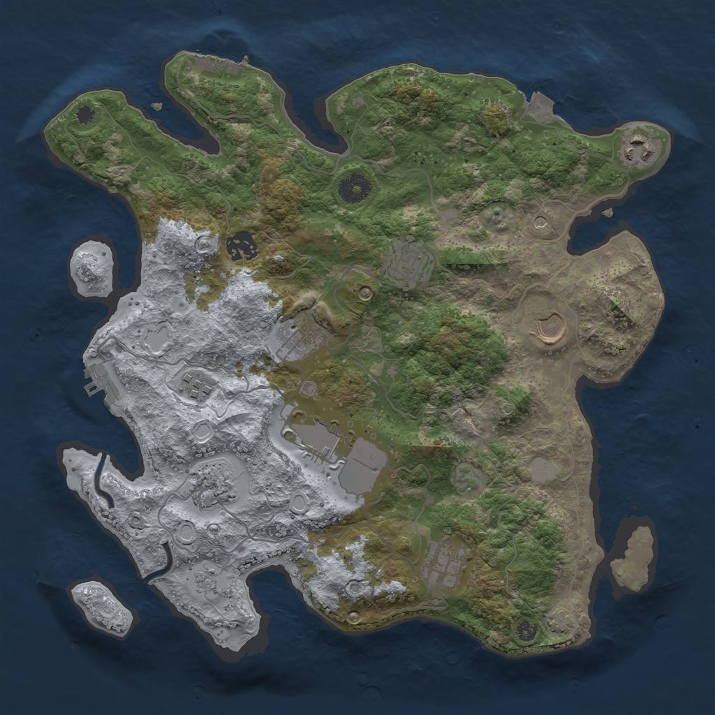 Rust Map: Procedural Map, Size: 3500, Seed: 1535193670, 17 Monuments