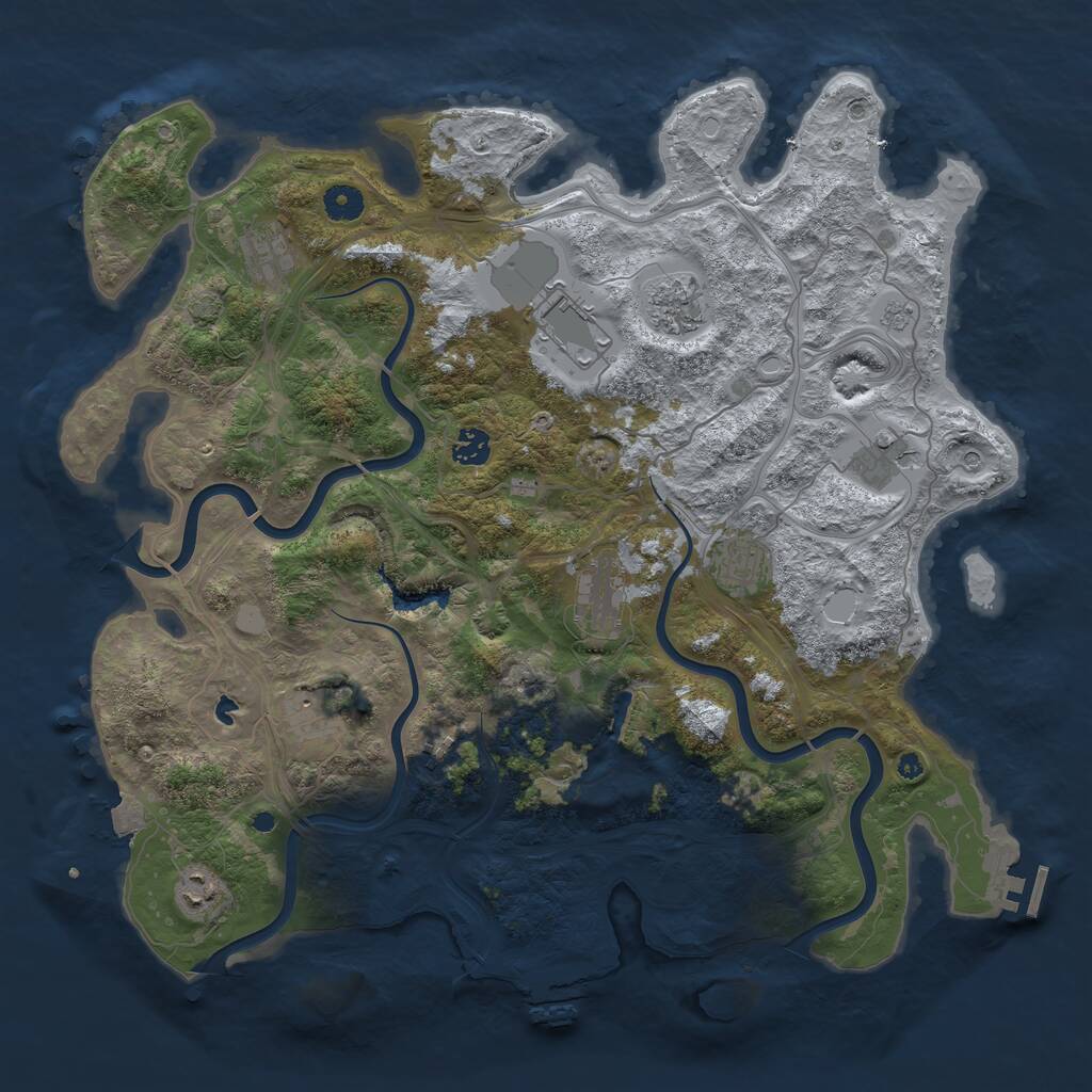 Rust Map: Procedural Map, Size: 4250, Seed: 1366686265, 16 Monuments