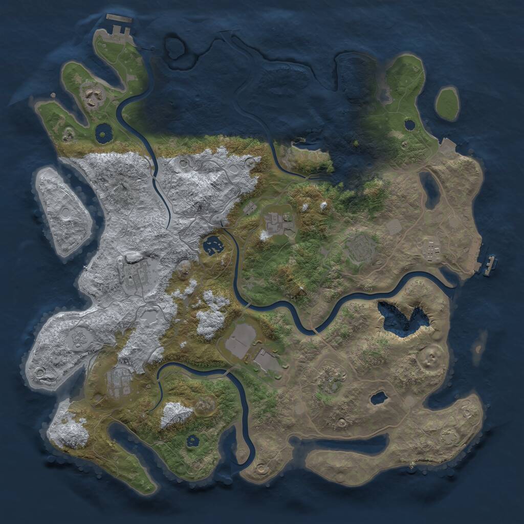 Rust Map: Procedural Map, Size: 4100, Seed: 37515869, 15 Monuments