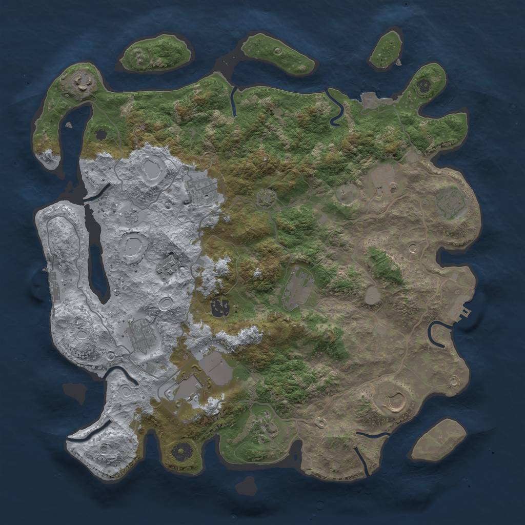 Rust Map: Procedural Map, Size: 4000, Seed: 1678473366, 19 Monuments