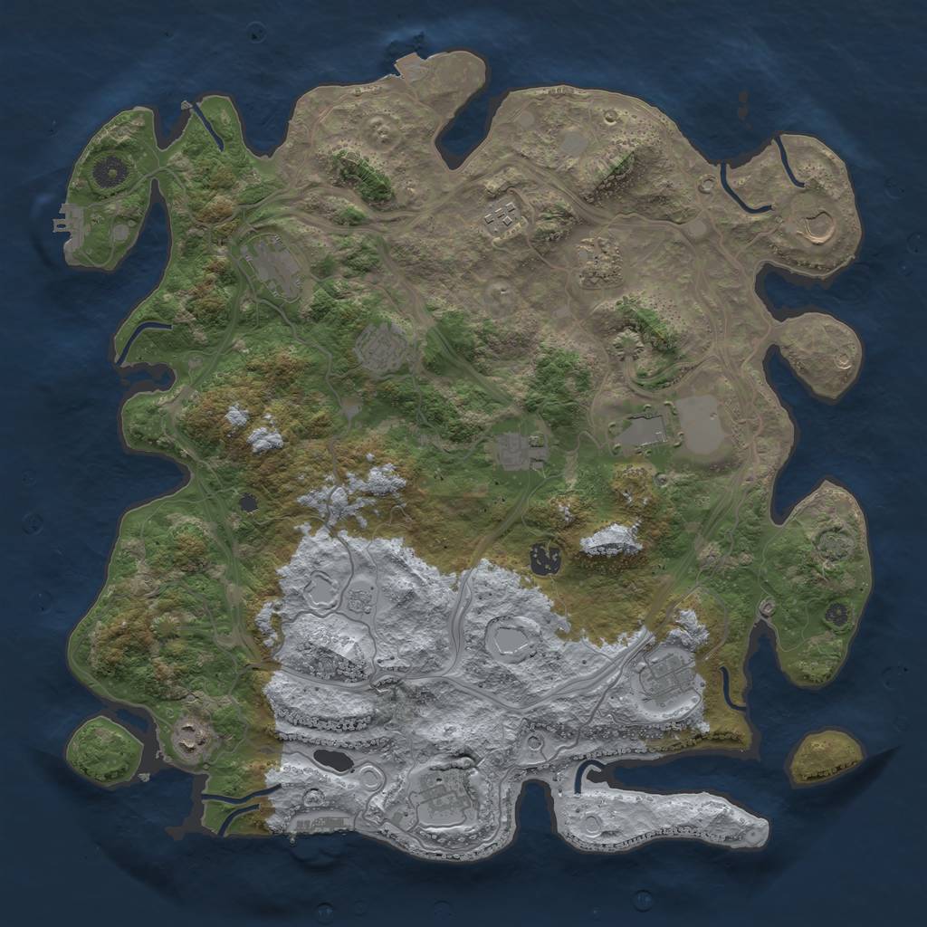 Rust Map: Procedural Map, Size: 4250, Seed: 25464673, 19 Monuments