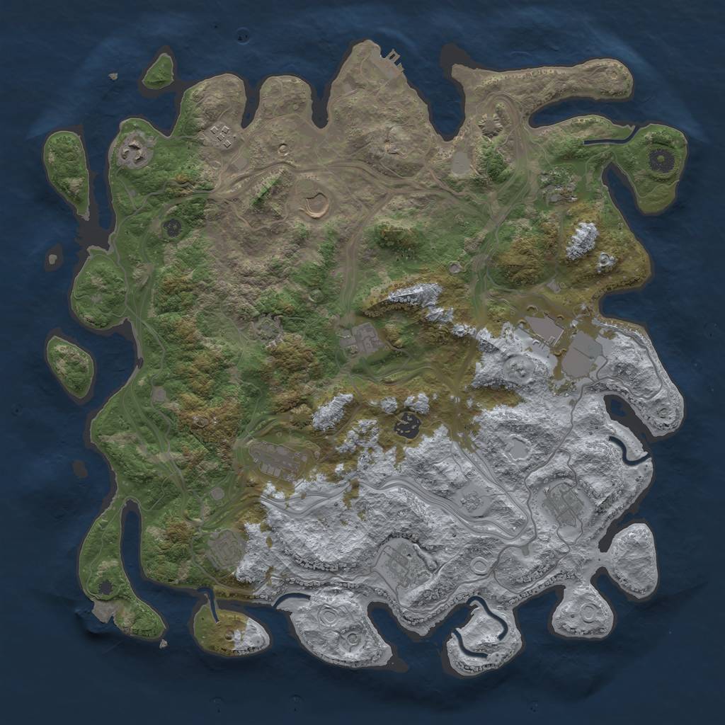 Rust Map: Procedural Map, Size: 4300, Seed: 70656582, 18 Monuments