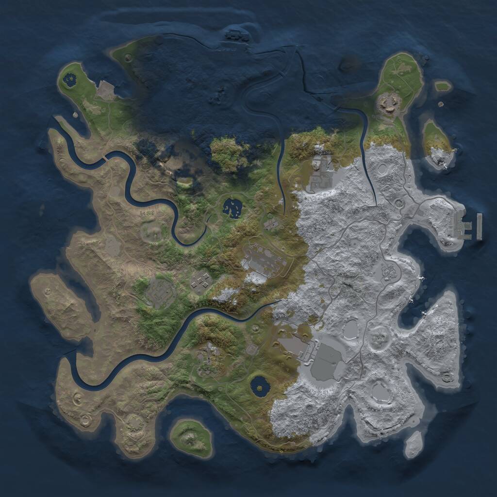 Rust Map: Procedural Map, Size: 3750, Seed: 35348630, 15 Monuments