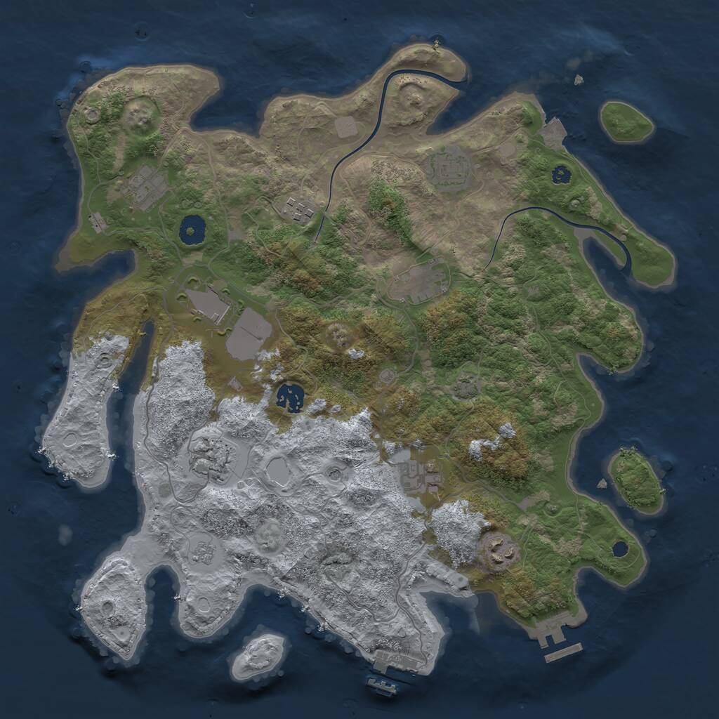 Rust Map: Procedural Map, Size: 3750, Seed: 22136, 15 Monuments