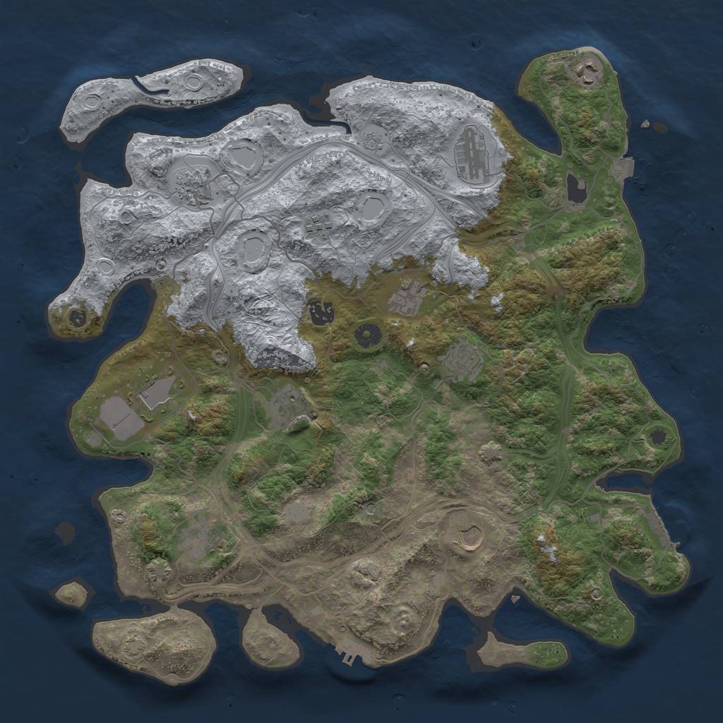 Rust Map: Procedural Map, Size: 4250, Seed: 49788300, 19 Monuments