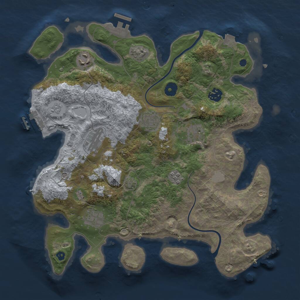 Rust Map: Procedural Map, Size: 3400, Seed: 3486489, 13 Monuments