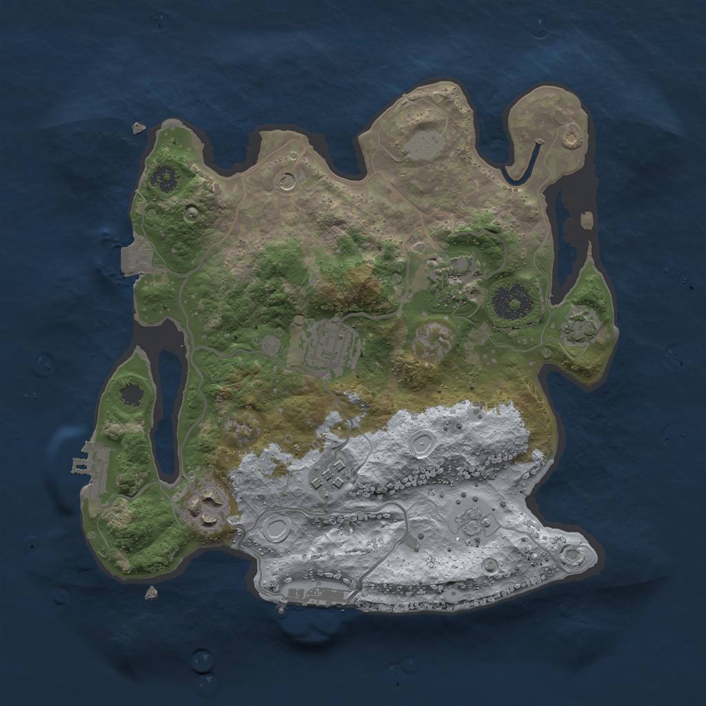 Rust Map: Procedural Map, Size: 2750, Seed: 285951488, 12 Monuments