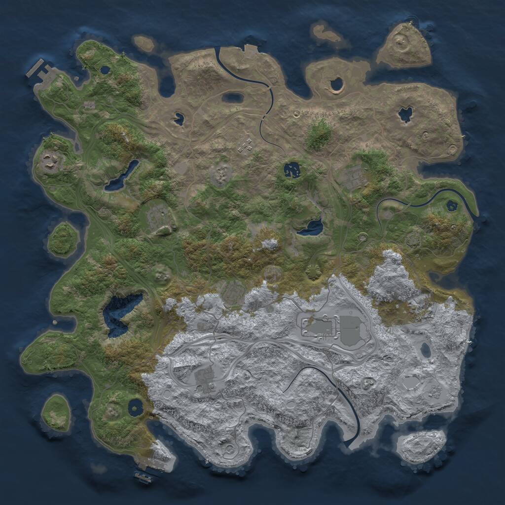 Rust Map: Procedural Map, Size: 4500, Seed: 88278493, 16 Monuments