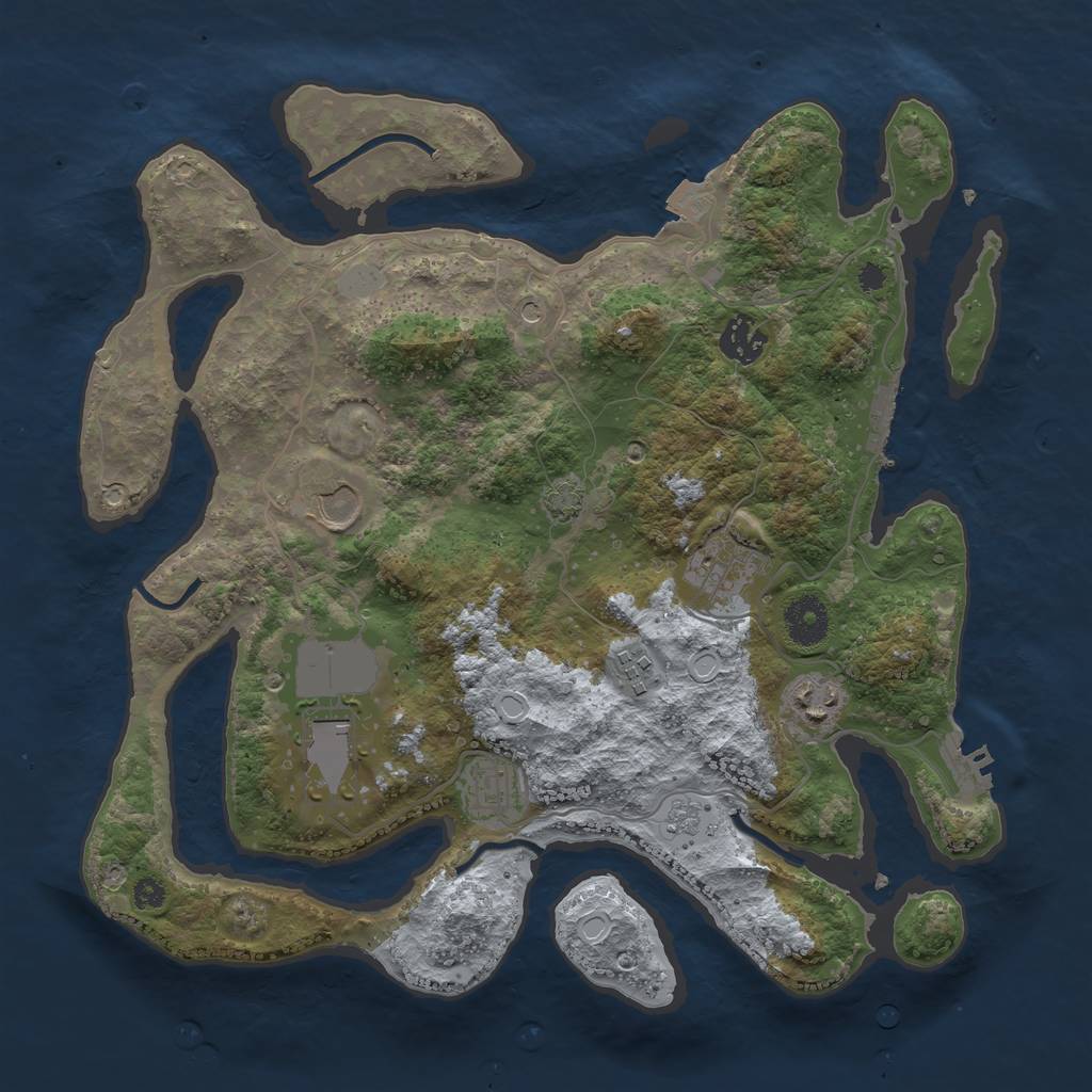 Rust Map: Procedural Map, Size: 3500, Seed: 1437719751, 15 Monuments