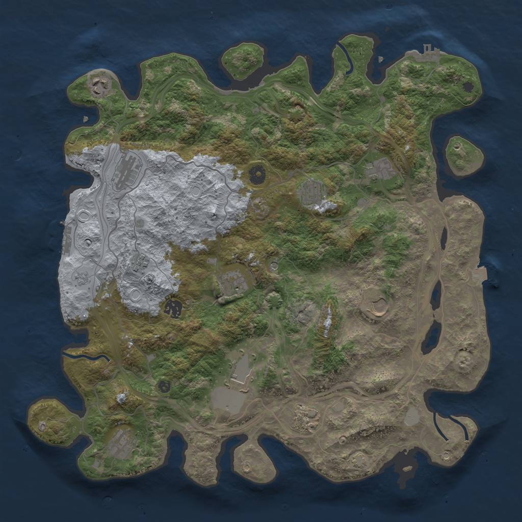 Rust Map: Procedural Map, Size: 4250, Seed: 1353469772, 19 Monuments