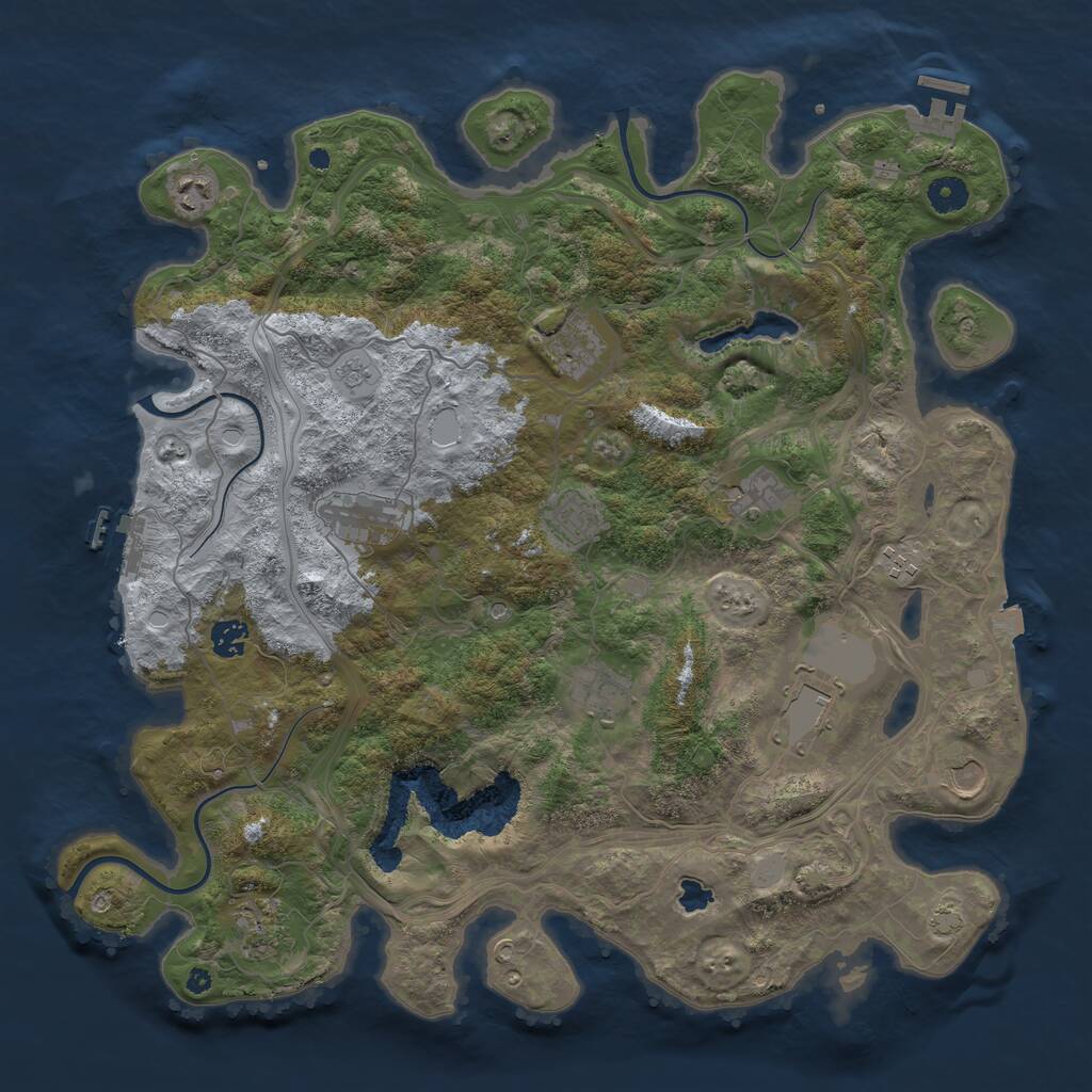 Rust Map: Procedural Map, Size: 4250, Seed: 1353469772, 17 Monuments