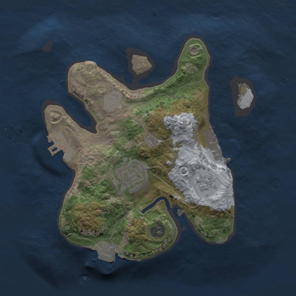 Rust Map: Procedural Map, Size: 2000, Seed: 73915, 7 Monuments