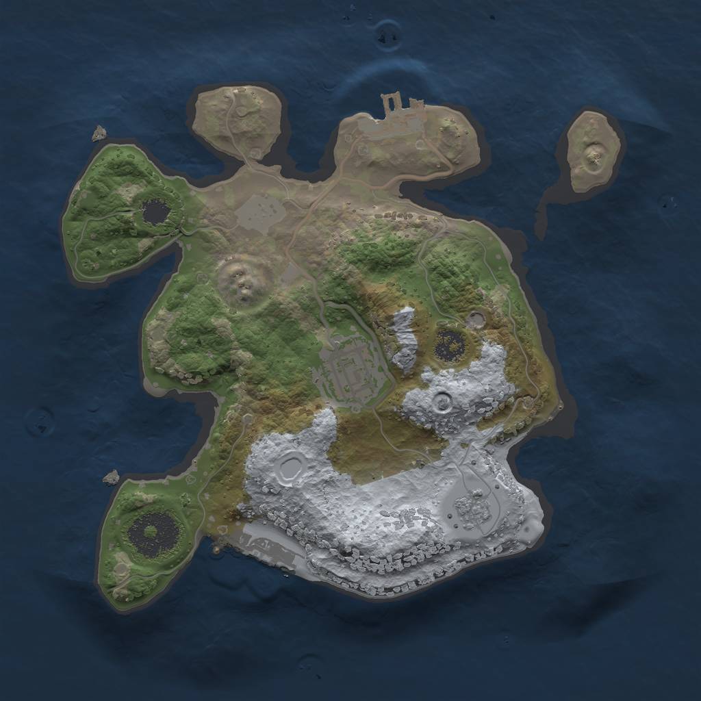 Rust Map: Procedural Map, Size: 2250, Seed: 896627582, 7 Monuments