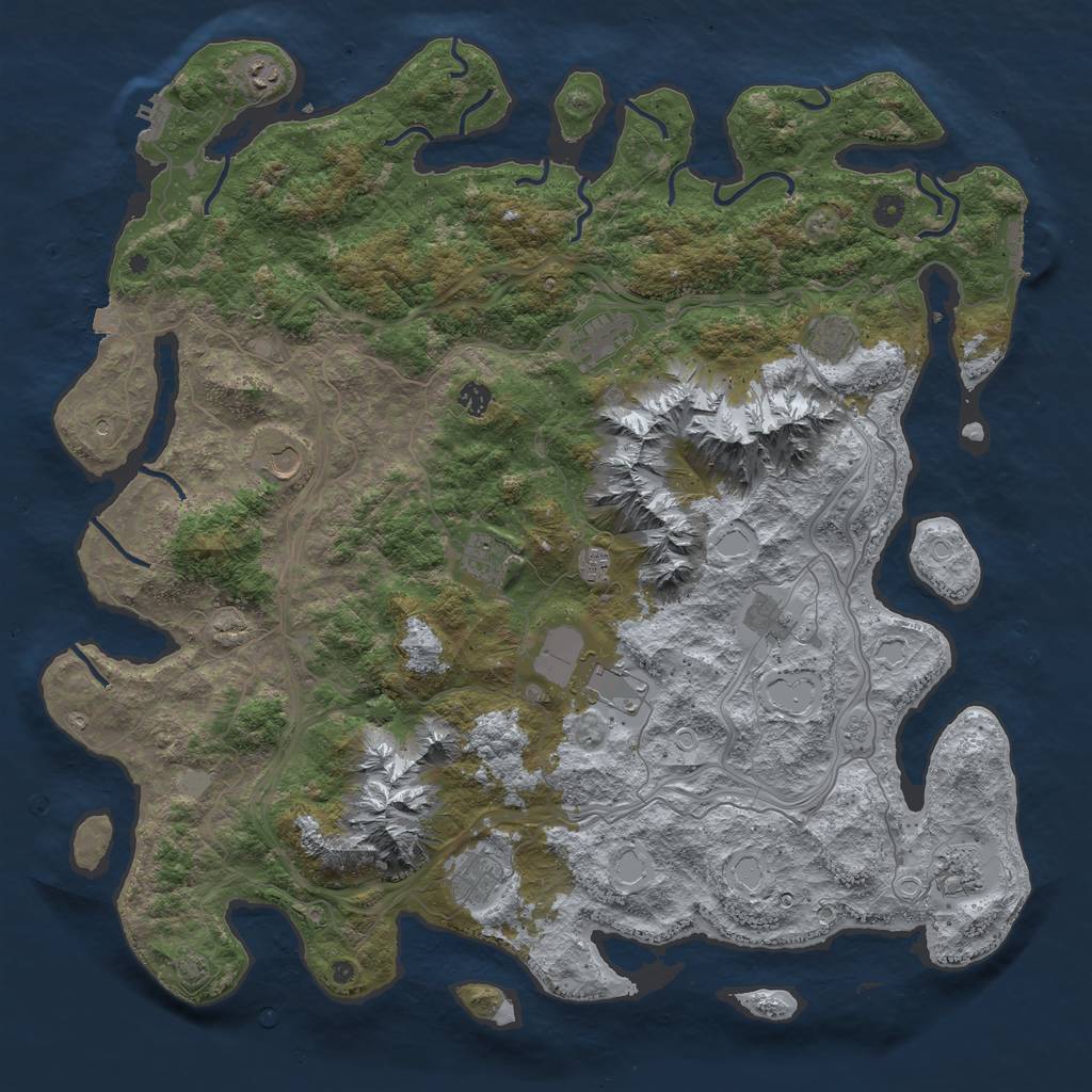 Rust Map: Procedural Map, Size: 5000, Seed: 845330356, 19 Monuments