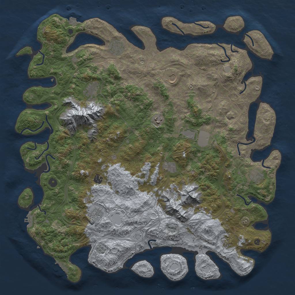Rust Map: Procedural Map, Size: 5000, Seed: 1004769983, 19 Monuments