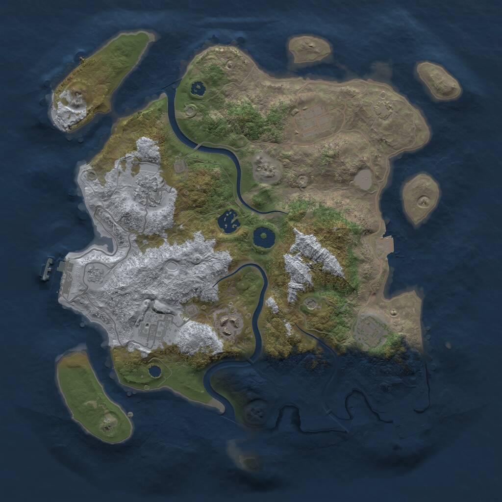 Rust Map: Procedural Map, Size: 3450, Seed: 12314460, 12 Monuments