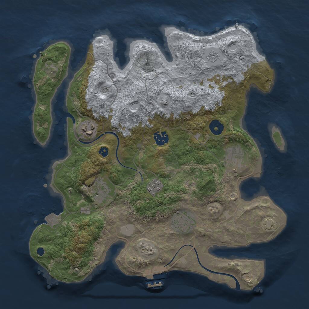 Rust Map: Procedural Map, Size: 3200, Seed: 427612065, 11 Monuments