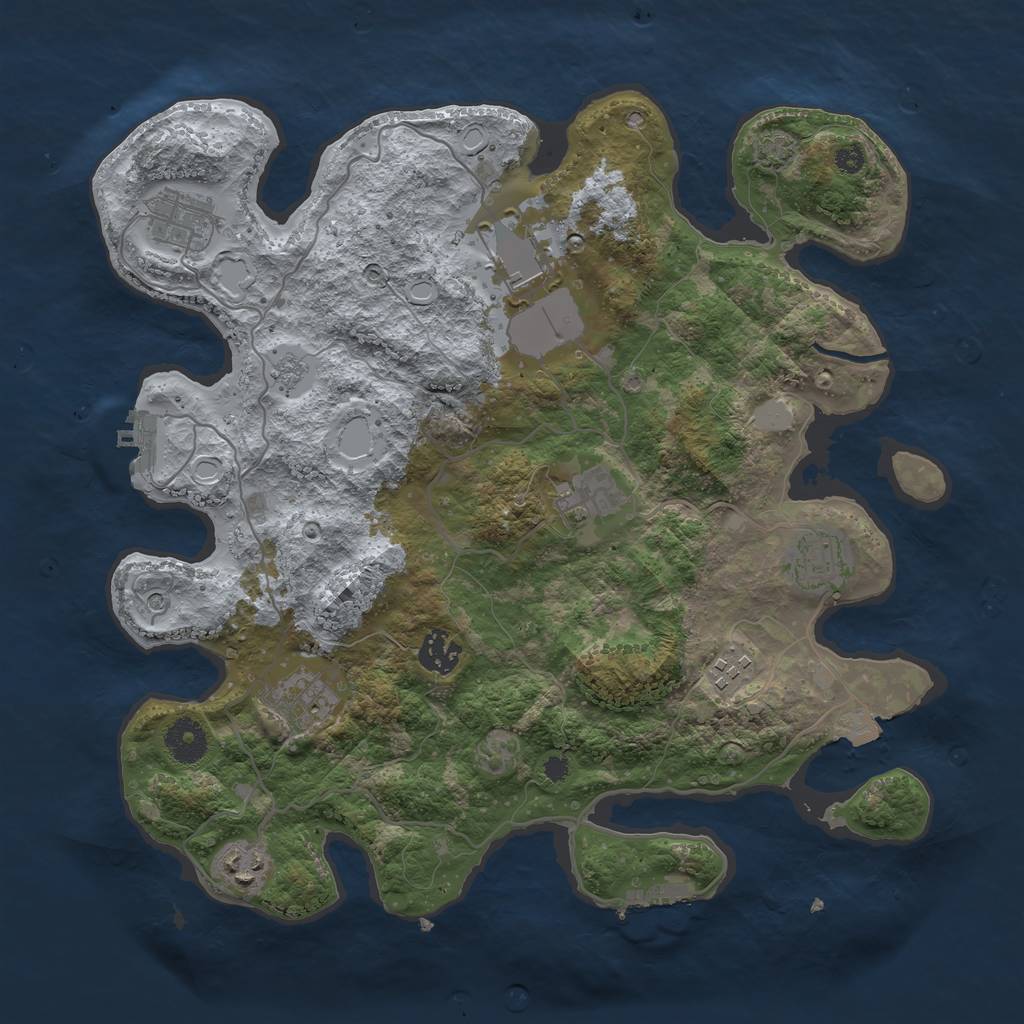 Rust Map: Procedural Map, Size: 3600, Seed: 37255782, 16 Monuments