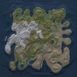 Thumbnail Rust Map: Procedural Map, Size: 3500, Seed: 1547789425, 14 Monuments