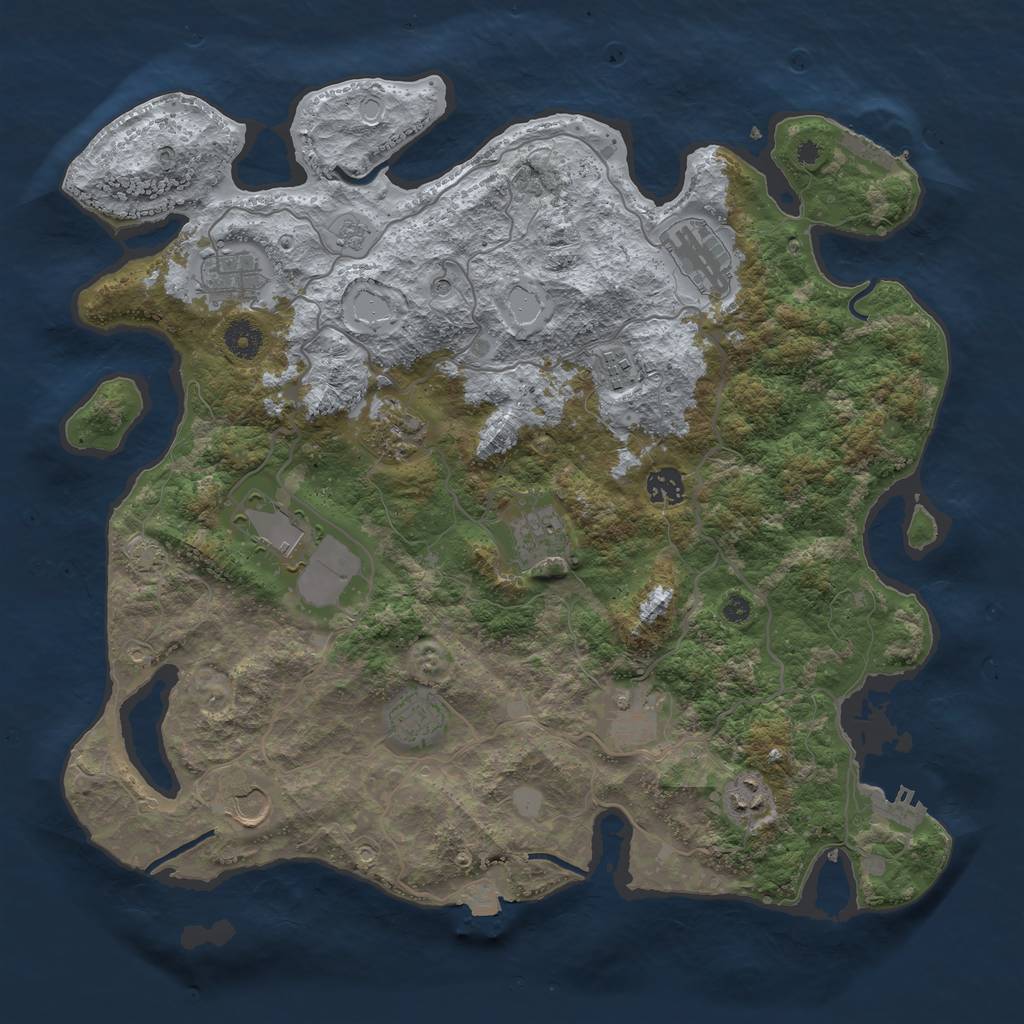Rust Map: Procedural Map, Size: 4000, Seed: 378364598, 19 Monuments