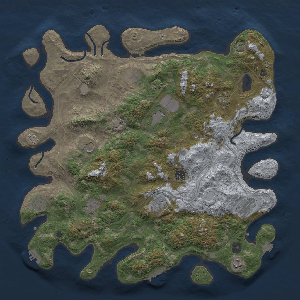 Rust Map: Procedural Map, Size: 4250, Seed: 1930767157, 19 Monuments