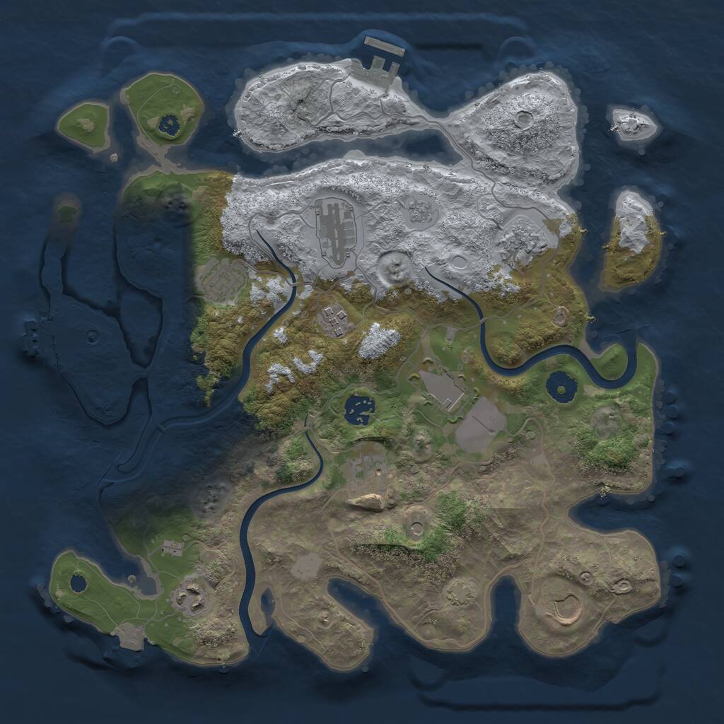 Rust Map: Procedural Map, Size: 3550, Seed: 59940095, 15 Monuments