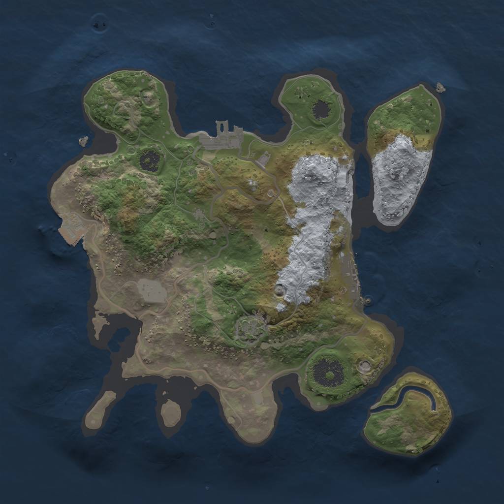 Rust Map: Procedural Map, Size: 2500, Seed: 9371337, 6 Monuments