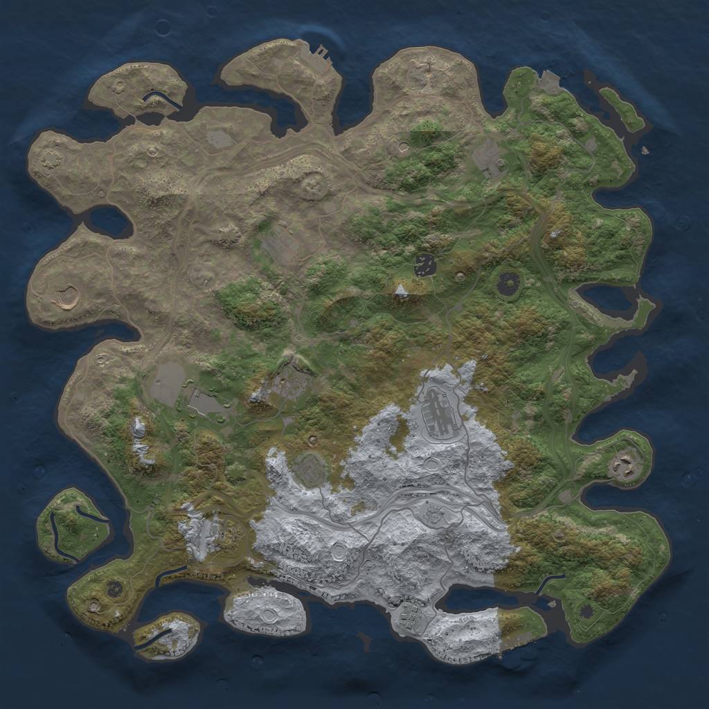 Rust Map: Procedural Map, Size: 4500, Seed: 2774, 19 Monuments