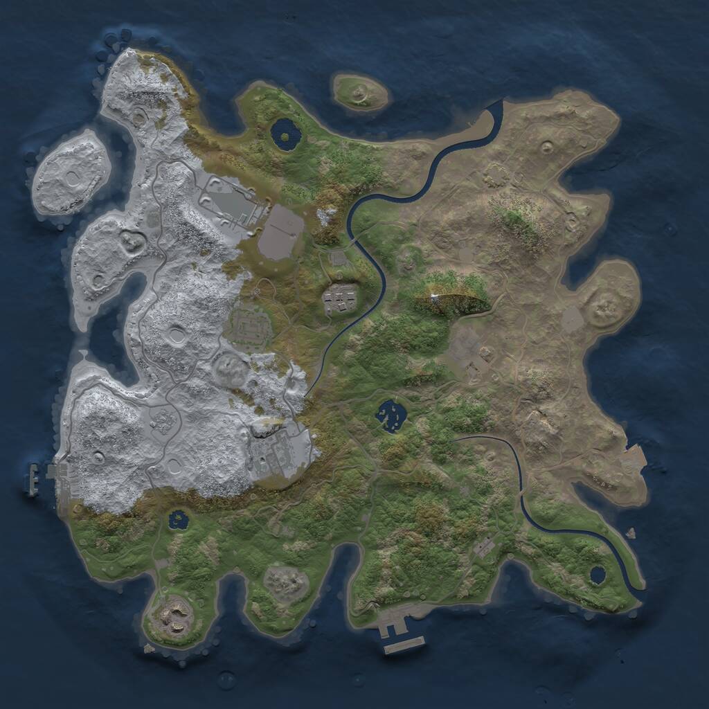 Rust Map: Procedural Map, Size: 3500, Seed: 297282026, 12 Monuments