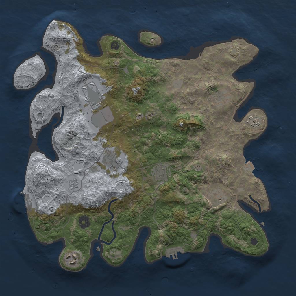 Rust Map: Procedural Map, Size: 3500, Seed: 297282026, 15 Monuments